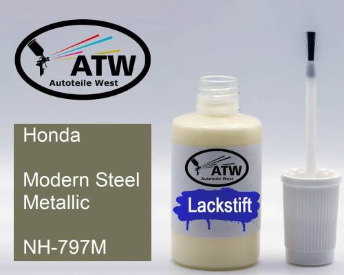 Honda, Modern Steel Metallic, NH-797M: 20ml Lackstift, von ATW Autoteile West.